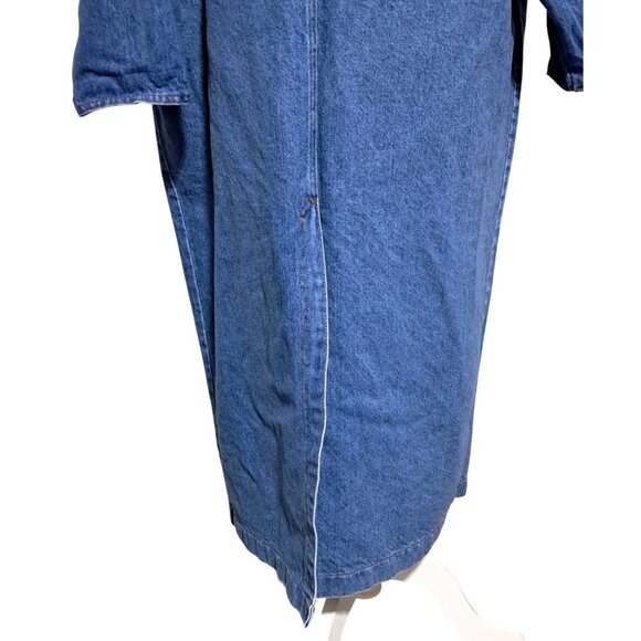 Vintage Sunbelt Long Denim Jean Jacket Duster Coat One Size Excellent Oversized - Picture 8 of 9